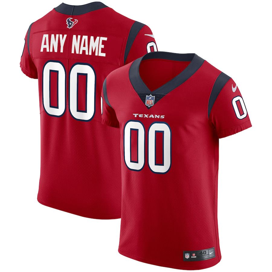 Men Houston Texans Nike Red Vapor Elite Custom NFL Jersey->houston texans->NFL Jersey